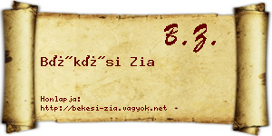 Békési Zia névjegykártya